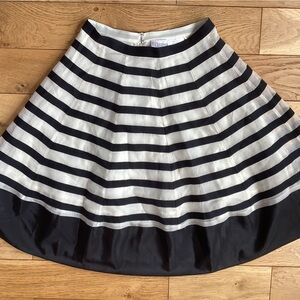 Red Valentino Black & White Striped A-Line Skirt - Retro Signature